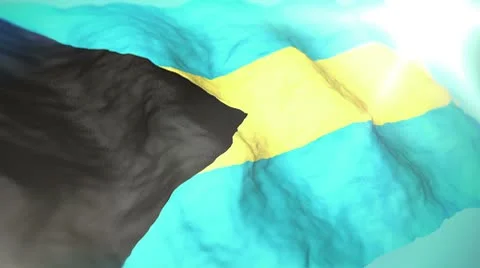 3d flag Bahamas loop 1080p Stock Footage 8865205