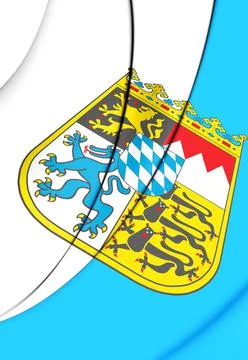 3D Flag of Bavaria, Germany. 3D Illustration. Stock Illustration
