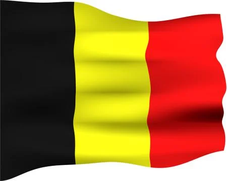 3D Flag of Belgium Stock Illustration