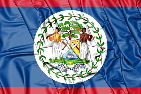 3D Flag of Belize. 3D Illustration. Stock Illustration