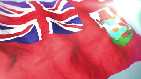 3d flag Bermuda loop 1080p Stock Footage 8862523