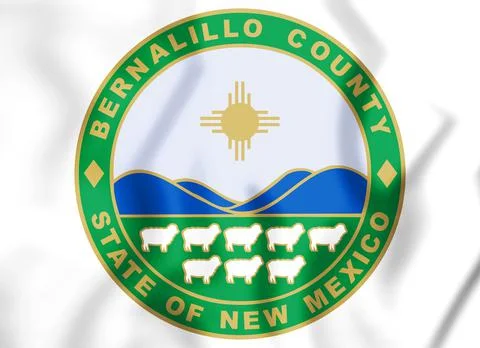 3D Flag of Bernalillo County (New Mexico), USA. 3D Illustration. Stock Illustration