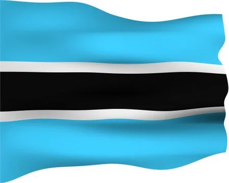 3D Flag of Botswana Stock Illustration