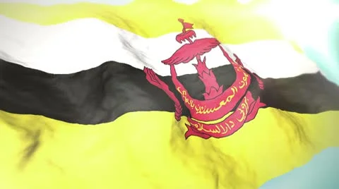 3d flag Brunei loop 1080p Stock Footage 8861564