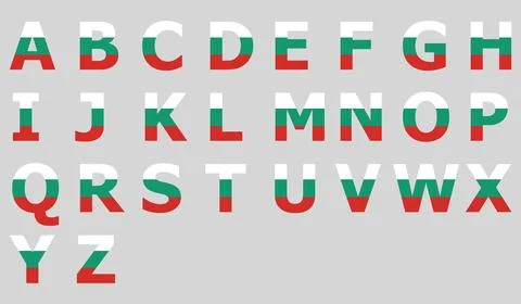 3D Flag of Bulgaria on text Stock Illustration