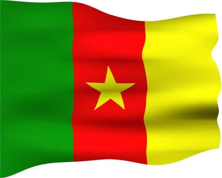 3D Flag of Cameroon Stock Illustration