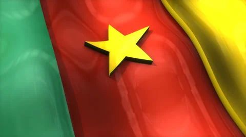 3D flag, Cameroon, waving, ripple, Africa, Middle East. Stock Footage 36641889