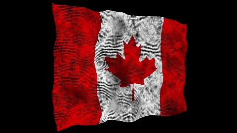 3d flag of the Canada consisting of round particles in motion Stock Footage 282632283