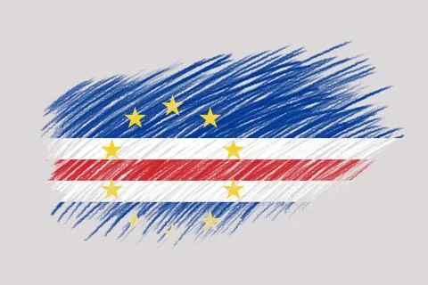 3D Flag of Cape Verde on brush Stock Illustration