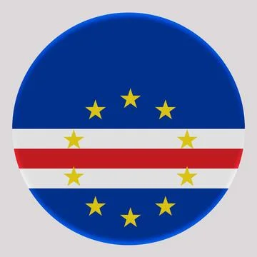 3D Flag of Cape Verde on circle Stock Illustration