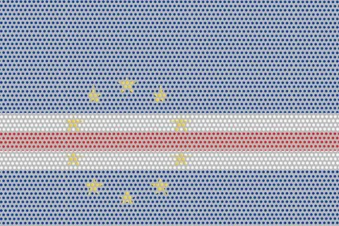 3D Flag of Cape Verde on metal Stock Illustration