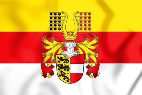 3D Flag of Carinthia, Austria. 3D Illustration. Stock Illustration