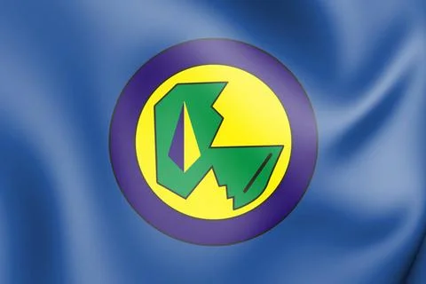 3D Flag of Castanhal (Para state), Brazil. 3D Illustration. 3D Flag of Cas... Fotos Stock