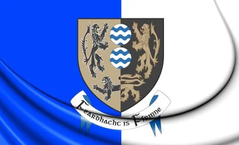 3D Flag of Cavan County, Ireland. 3D Illustration. Stock Illustration