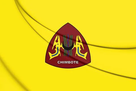3D Flag of Chimbote, Peru. 3D Illustration. Stock Illustration