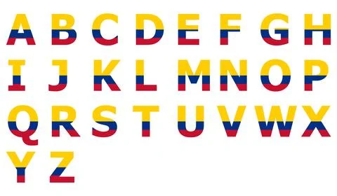 3D Flag of Colombia on text Stock Illustration