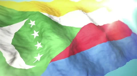 3d flag comoros 1080p Stock Footage 10718892