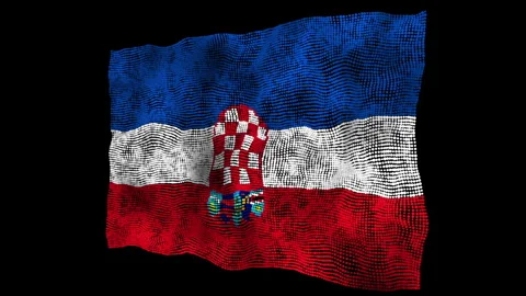 3d flag of the Croatia consisting of round particles in motion Stock Footage 284255550