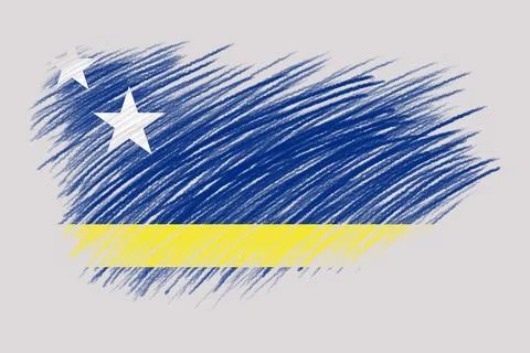 3D Flag of Curacao on brush Illustrazione stock