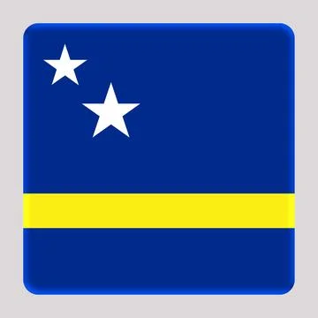 3D Flag of Curacao on square Stock Illustration