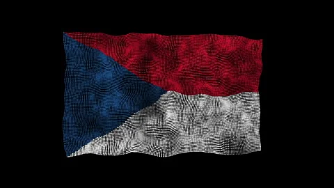 3d flag of the Czech Republic consisting of round particles in motion Stock Footage 284545584