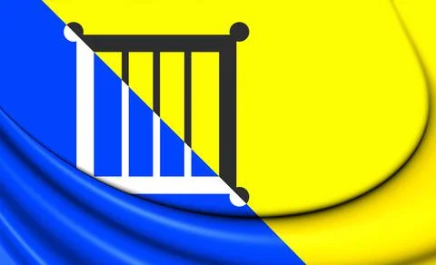 3D Flag of De Bilt (Utrecht), Netherlands. 3D Illustration. Stock Illustration