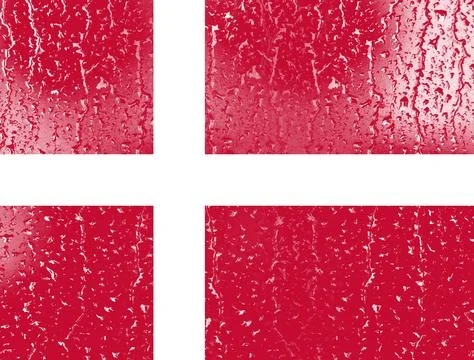3D Flag of Denmark on a glass Stock Illustration