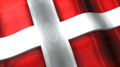3D flag, Denmark, waving, ripple, Europe. Stock Footage 36515949