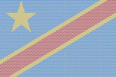 3D Flag of DR Congo on metal Stock Illustration