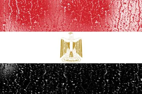 3D Flag of Egypt on a glass Stock Illustration