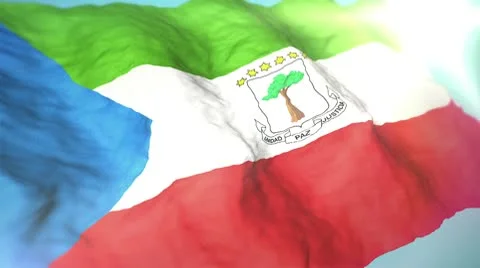 3d flag Equatorial Guinea Stock Footage 10736572