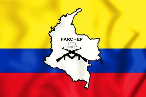 3D Flag of the FARC-EP. 3D Illustration. Stock Illustration