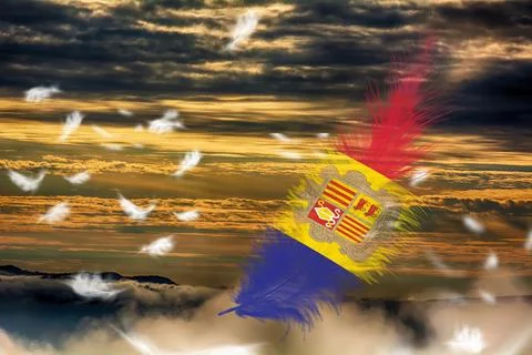 3D Flag on feathers Stock Illustration