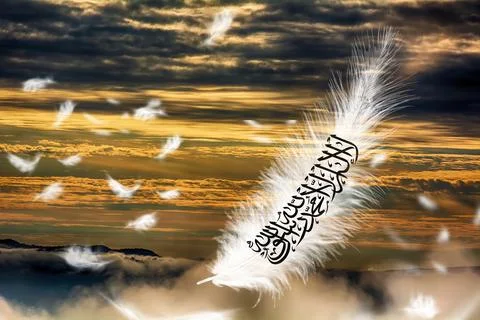 3D Flag on feathers Stock Illustration