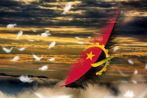 3D Flag on feathers Stock Illustration