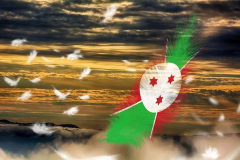 3D Flag on feathers Illustrazione stock