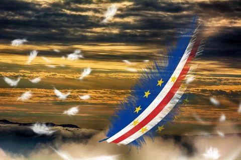 3D Flag on feathers Stock Illustration