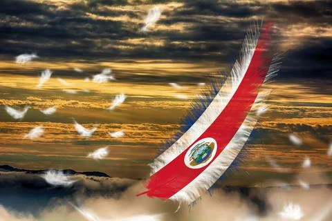 3D Flag on feathers Stock Illustration