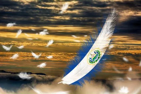 3D Flag on feathers Stock Illustration