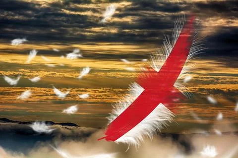 3D Flag on feathers Stock Illustration