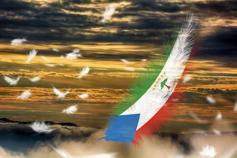 3D Flag on feathers Stock Illustration