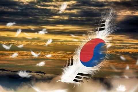 3D Flag on feathers Stock Illustration