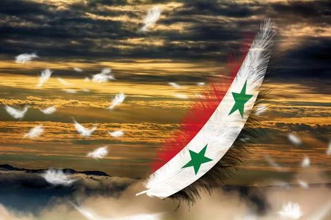 3D Flag on feathers Stock Illustration
