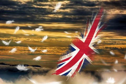 3D Flag on feathers Stock Illustration
