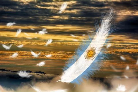 3D Flag on feathers Fotos de archivo