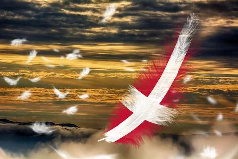 3D Flag on feathers Stock Photos