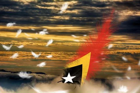 3D Flag on feathers Stock Photos