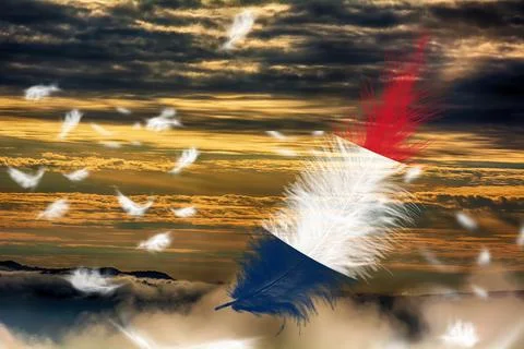 3D Flag on feathers Stock Photos