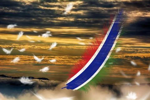 3D Flag on feathers 스톡 사진