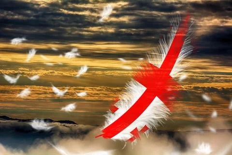 3D Flag on feathers Stock Photos